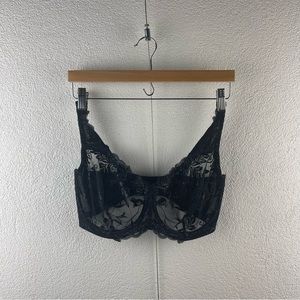 Soma l 36DDD Sensuous Lace Sheer Floral Unlined Full Coverage Bra